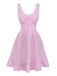 Pink 1960s Bow Lace Gingham Lace-up Dress: beautiful vintage dress, retro fashion, elegant style with timeless appeal