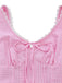 Pink 1960s Bow Lace Gingham Lace-up Dress: beautiful vintage dress, retro fashion, elegant style with timeless appeal