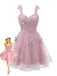 Pink 1960s Butterfly Tulle Glitter Homecoming Mini Dress - vintage dress, retro fashion, elegant style for vintage lovers