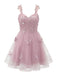 Pink 1960s Butterfly Tulle Glitter Homecoming Mini Dress: beautiful vintage dress, retro fashion, elegant style with timeless appeal