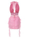 Pink 1960s Deep-V Halter Floral Lace Dress: where 1960s romance meets her modern spirit