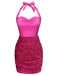 Pink 1960s Halter Sequined Wrap Dress, vintage dress, retro fashion - perfect for women who love vintage and retro fashion