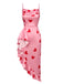 Pink 1960s Heart Cowl Collar Sling Dress, vintage dress, retro fashion - perfect for women who love vintage and retro fashion