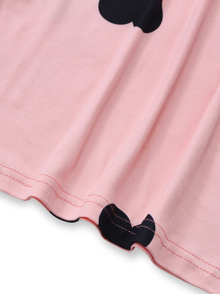 Pink 1960s Heart Round Neck Bodycon Dress - vintage dress, retro fashion