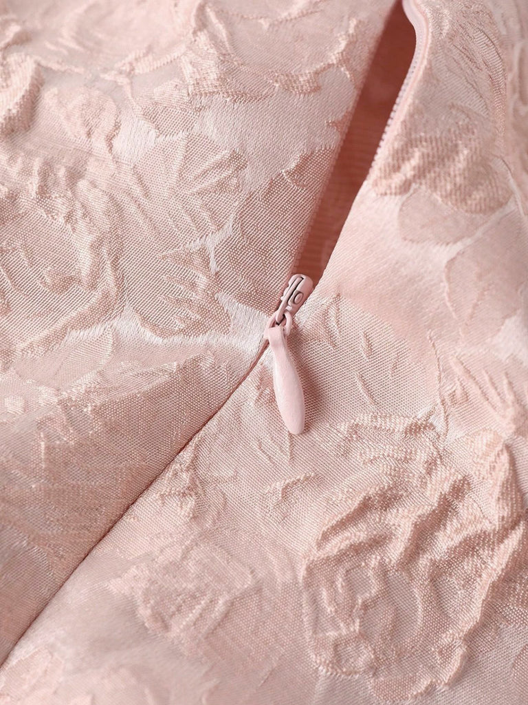 Pink 1960s Floral Bow Vintage Dress 6