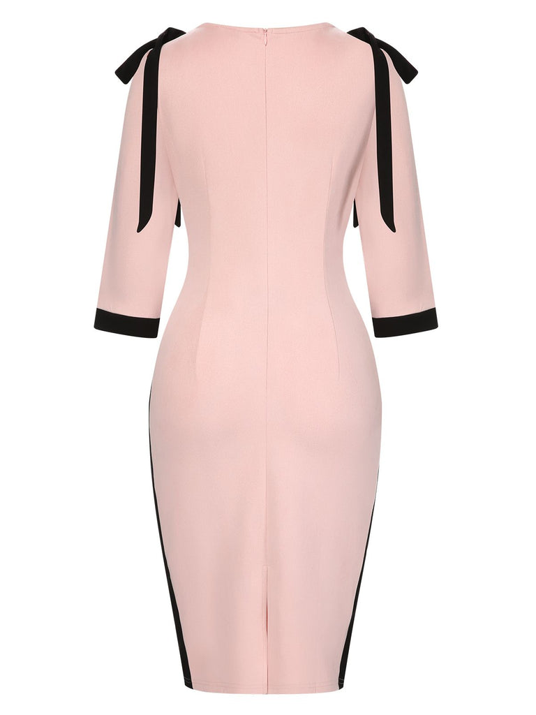 Pink 1960s Patchwork Pencil Dress: where 1960s romance meets her modern spirit
