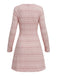 Pink 1960s Plaid Tweed Buttoned Square Neck Dress - vintage dress, retro fashion