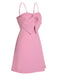 Pink 1960s Solid Spaghetti Straps Bow Dress, vintage dress, retro fashion - perfect for women who love vintage and retro fashion