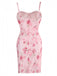 Pink 1960s Spaghetti Strap Roses Nightgown - vintage nightgown, retro sleepwear