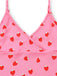 Pink 1960s Strawberry Deep V-Neck Mini Dress - vintage dress, retro fashion