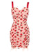 Pink 1960s Strawberry Drawstring Strap Pencil Dress, vintage dress, retro fashion - perfect for women who love vintage and retro fashion