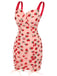 Pink 1960s Strawberry Drawstring Strap Pencil Dress, vintage dress, retro fashion - perfect for women who love vintage and retro fashion