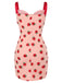 Pink 1960s Strawberry Drawstring Strap Pencil Dress, vintage dress, retro fashion - perfect for women who love vintage and retro fashion