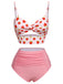 Pink 1960s Strawberry Plaid Halter Swimsuit, vintage swimsuit, pin-up swimwear - perfect for women who love vintage and retro fashion