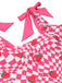 Pink 1960s Strawberry Plaid One-Piece Swimsuit, vintage swimsuit, pin-up swimwear - perfect for women who love vintage and retro fashion
