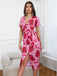 Pink 1960s V-Neck Floral Tie Split Dress — a 1960s silhouette that turns sidewalks into runways