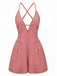 Pink 1960s V-Neck Strap Denim Romper - vintage jumpsuit, retro fashion