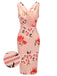Pink 1960s V-neck Wrap Floral Pencil Dress, vintage dress, retro fashion, floral print - perfect for women who love vintage and retro fashion