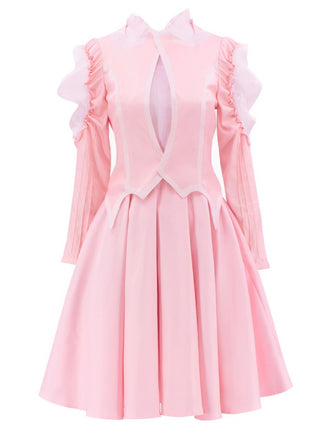 Pink 1960s Wicked-Inspired Glinda Costume Set - vintage fashion, retro style, elegant red
