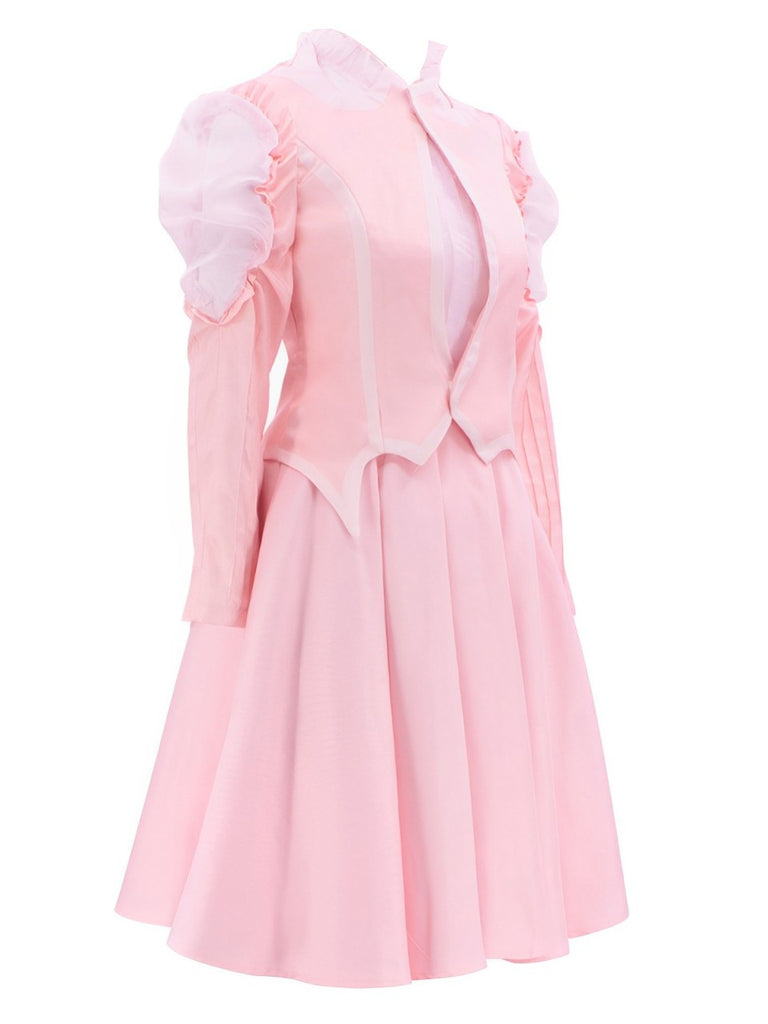 Pink 1960s Wicked-Inspired Glinda Costume Set - vintage fashion, retro style, elegant red