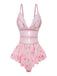 Pink 1970s Floral Lace Sheer Nightgown - vintage nightgown, retro sleepwear