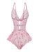 Pink 1970s Floral Lace Sheer Nightgown - vintage nightgown, retro sleepwear