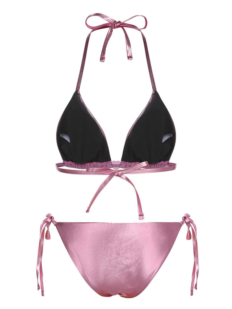 Pink 1970s Metallic 3D Heart Swimsuit, vintage swimsuit, pin-up swimwear - perfect for women who love vintage and retro fashion
