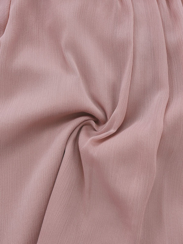 Pink 1980s Chiffon Ruffled High-Neck Blouse - vintage fashion, retro style