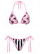 [Pre-Sale] Peach Pink 1940s Striped Bikini Set Bikini Set 2
