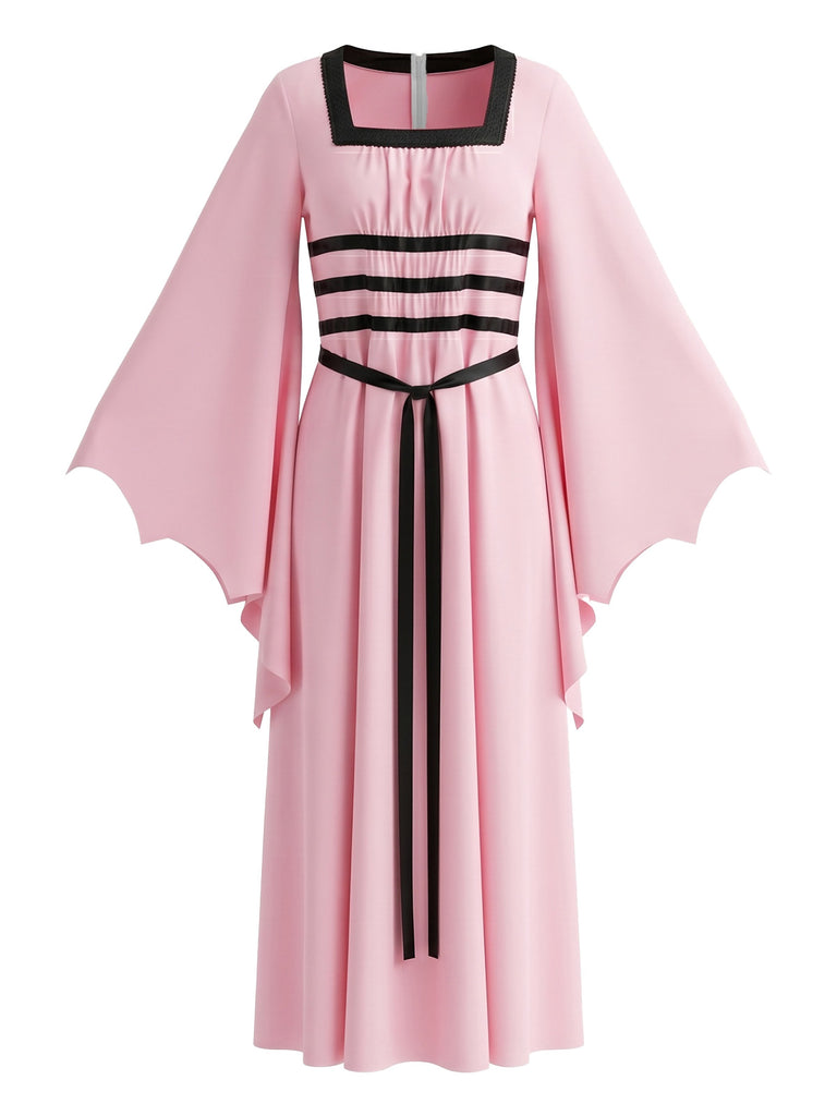 Dark Pink 1980s Vintage Classic Dress