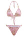 Pink-1980s-Metallic-Ring-Triangle-Halter-Bikini-Set, vintage, retro, swimwear