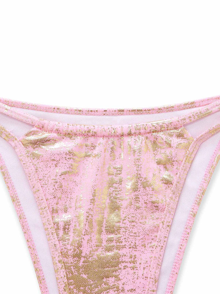 Pink-1980s-Metallic-Ring-Triangle-Halter-Bikini-Set, vintage, retro, swimwear
