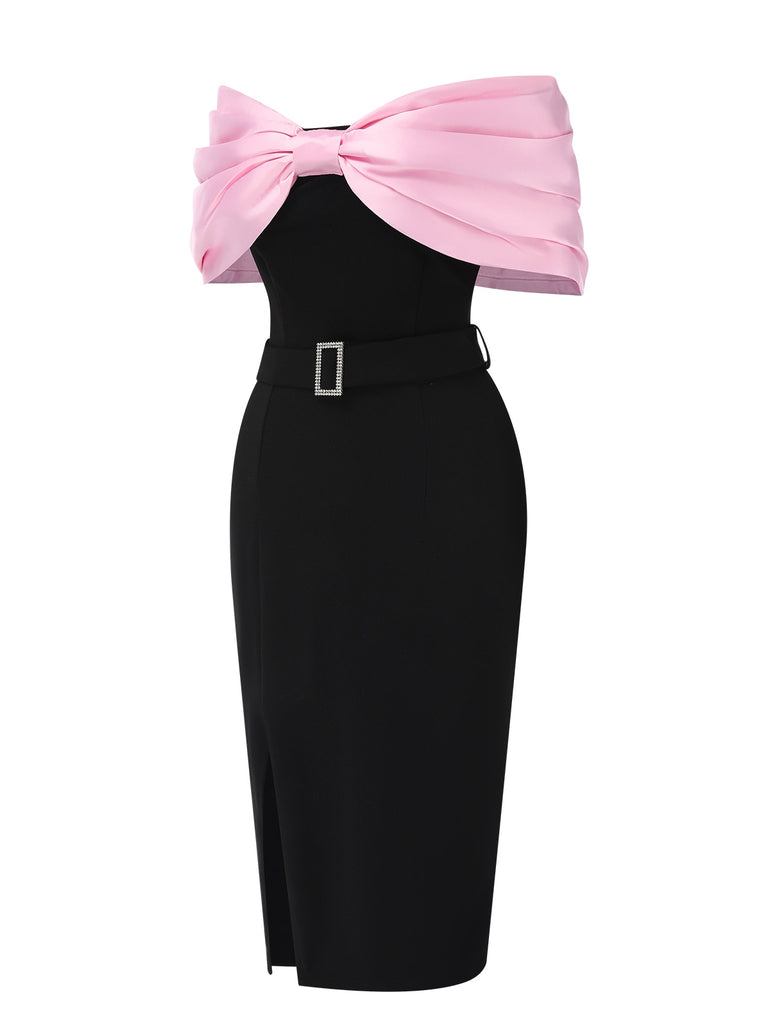 1960s Bow OffShoulder Belted Dress | 1960s | vintage dress, retro fashion