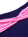 Pink & Blue 1950s Striped Halter Swimsuit: timeless style reimagined