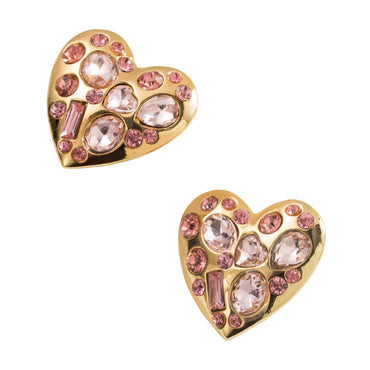 Rhinestone Alloy Heart Shape Earrings | vintage jewelry, Art Deco