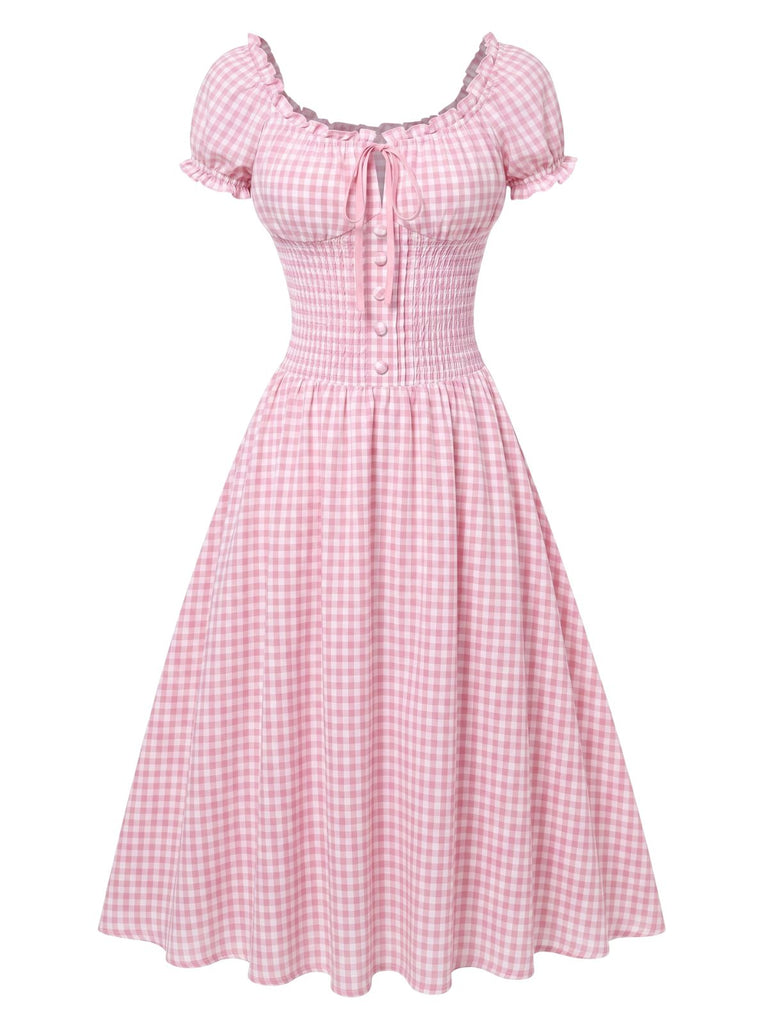 [Pre-Sale] Pink Vintage Bow Swing A-Line Dress, vintage dress, retro fashion, rockabilly, pin-up fashion - perfect for women who love vintage and retro fashion