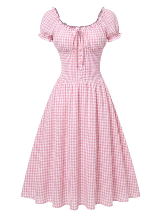 [Pre-Sale] Pink Vintage Bow Swing A-Line Dress, vintage dress, retro fashion, rockabilly, pin-up fashion - perfect for women who love vintage and retro fashion