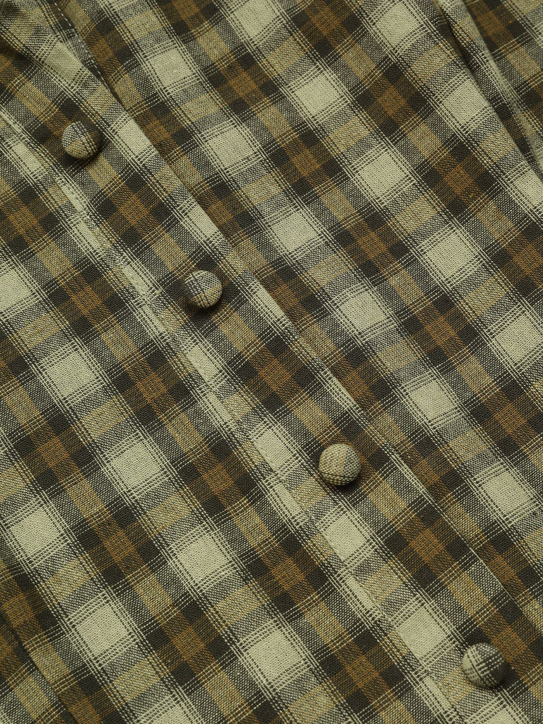 Plaids 1950s Buttoned Belted Swing Dress — vintage elegance for the modern woman