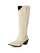 Pointed Embroidered Cowboy Knee-High Boots — vinta