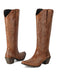 This Pointed Embroidered Cowboy Knee-High Boots wh