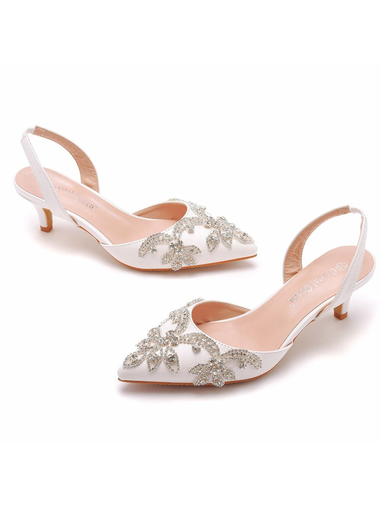 Pointed Rhinestoned Slingback Stiletto High Heels: timeless vintage elegance she makes her own