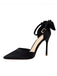 Pointed Toe Bow Strap Satin High Heels Shoes — vintage vintage charm for her modern wardrobe