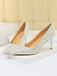 She finds her vintage story in this Pointed Toe Sequins Glitter High Heels Shoes