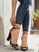 Pointed-Toe Embroidered Suede Chunky Heel Shoes - vintage shoes, retro heels, elegant red