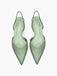 Pointed-Toe Solid Slingback Strap Low Block Shoes - vintage shoes, retro heels for vintage lovers