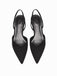 Pointed-Toe Solid Slingback Strap Low Block Shoes - vintage shoes, retro heels for vintage lovers