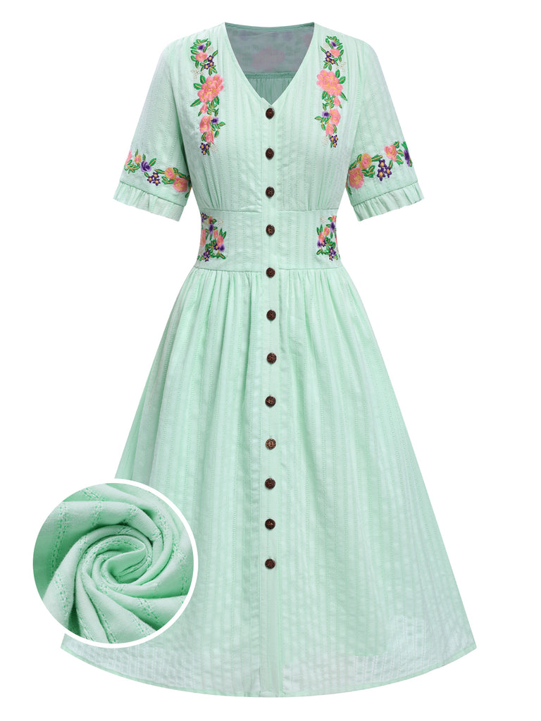 Pure Cotton 1940s VNeck Floral | 1940s | vintage dress, retro fashion