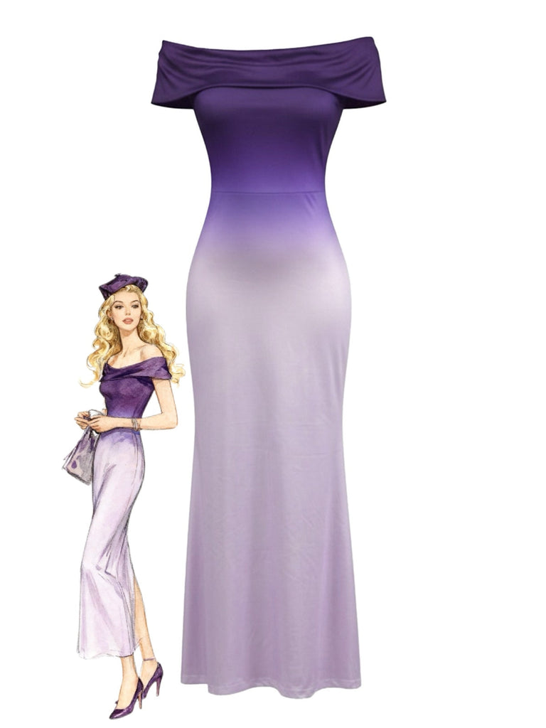 Lilac 1930s Bodycon Short Sleeve Dress 4