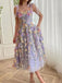 Purple 1940s 3D Floral Bow Strap Mesh Dress - vintage dress, retro fashion