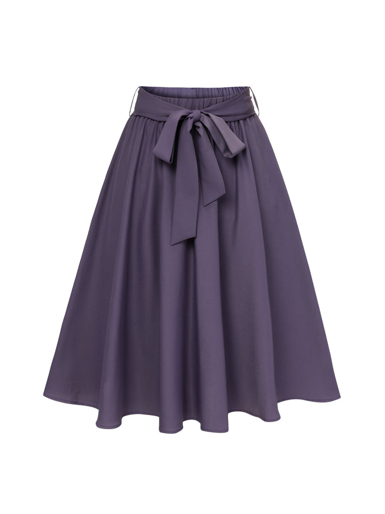 Purple 1940s Solid Skirt with Belt, vintage skirt, retro style - perfect for women who love vintage and retro fashion